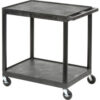 Luxor Plastic Utility Cart w/2 Shelves 200 lb. Capacity 24""L x 18""W x 33-1/2""H Black