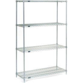 Nexel® 4 Shelf Stainless Steel Wire Shelving Unit Starter 72""W x 14""D x 86""H
