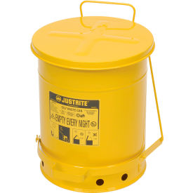 Justrite 10 Gallon Oily Waste Can Yellow - 09301