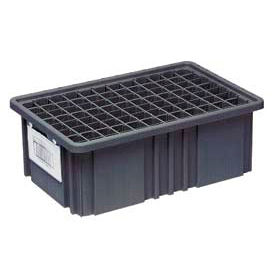 Quantum Conductive Dividable Grid Container - DG92035CO 16-1/2""L x 10-7/8""W x 3-1/2""H Black