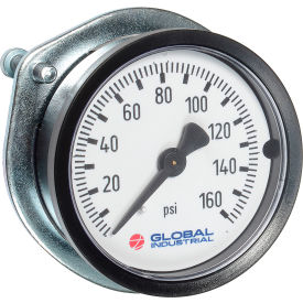 Global Industrial™ 2"" Pressure Gauge 30 INHG VAC 1/4"" NPT CBM With U-Clamp Plastic