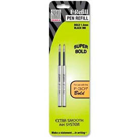 Zebra Bold F-Refill Pen Refill 1.6mm Black Ink 2/Pack