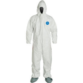 DuPont™ Tyvek® 400 Coverall Hood & Socks/Boots Serged Seam White MD 25/Qty