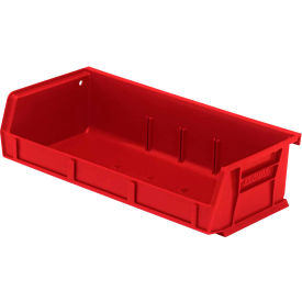 Quantum Storage 11""W x 5-3/8""D x 3""H Ultra Series Stack and Hang Bin Red Polypropylene 3 Slots