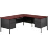 Hirsh Industries® Steel Desk - L Shape w/ Right Return - 66"" x 72"" - Mahogany - HL10000 Series