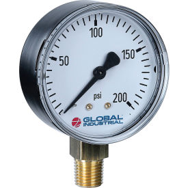 Global Industrial™ 2"" Pressure Gauge 60 PSI 1/4"" NPT LM Steel