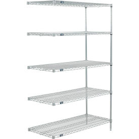 Nexel® 5 Shelf Poly-Z-Brite® Wire Shelving Unit Add On 24""W x 24""D x 86""H