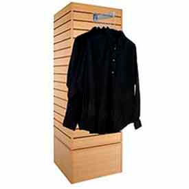 Rotating Slatwall Merchandiser Cube 20""W x 20"" x 60""H- Maple