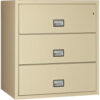 Phoenix Safe Lateral 44"" 3-Drawer Fire and Water Resistant File Cabinet Putty - LAT3W44P
