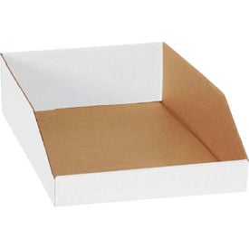 Global Industrial™ Open Top Corrugated Bin Boxes 12""Wx18""Lx4-1/2""H White
