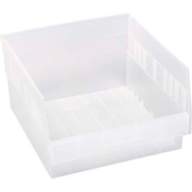 Plastic Nesting Storage Shelf Bin QSB209 11-1/8""W x 11-5/8""D x 6""H Clear