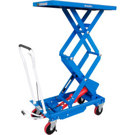 Global Industrial™ Mobile Double Scissor Lift Table 39"" x 20"" Platform 1100 Lb. Cap.