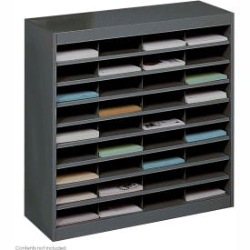 36 Compartment Steel Literature Organizer - Black