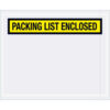 Panel Face Envelopes ""Packing List Enclosed"" Print 5-1/2""L x 4-1/2""W Yellow 1000/Pack