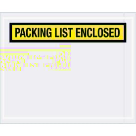 Panel Face Envelopes ""Packing List Enclosed"" Print 5-1/2""L x 4-1/2""W Yellow 1000/Pack
