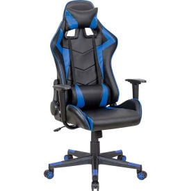 Interion® Gaming Chair Antimicrobial High Back Black/Cobalt Blue