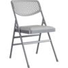 Bridgeport™ Ultra Comfort Commercial Fabric and Resin Mesh Folding Chair - Gray Pack of 4