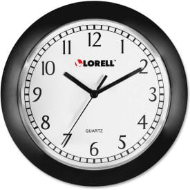 Lorell® 9"" Round Quartz Wall Clock Plastic Case Black