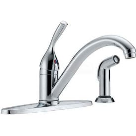 Delta 400-DST Classic Single Handle Kitchen Faucet W/Spray Chrome