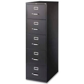 Lorell Commercial Grade 5-Drawer Legal Vertical File LLR48501 18""W x 26-1/2""D x 61""H Black