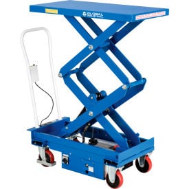 Global Industrial™ Battery Powered Mobile Scissor Lift Table 40""L x 20-1/2""W 660 Lb. Cap.