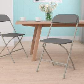 Flash Furniture Premium Plastic Folding Chair - Gray - Hercules Series