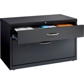 Hirsh Industries® Low Credenza with Box and File Drawers - 36""W - Charcoal