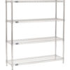 Nexel® 4 Shelf Chrome Wire Shelving Unit Starter 48""W x 14""D x 63""H
