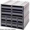 Quantum Interlocking Storage Cabinet QIC-8143 - 11-3/4""Wx11-3/8""Dx11""H - 12 Red Drawers