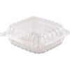 Hinged Lid Plastic Containers 8-3/10"" x 8-3/10"" x 3"" 1 Compartment - 250 Pack