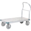 Global Industrial™ Aluminum Diamond Deck Platform Truck 60x30 1200 Lb. Cap. 8"" Pneu Casters