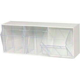 Quantum Tip Out Storage Bin QTB303 - 3 Compartments White
