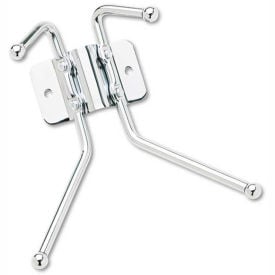 Safco® Wall Coat Rack 2 Ball-Tipped Double-Hooks Chrome