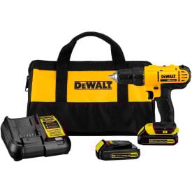 DeWALT DCD771C2 MAX Cordless Drill / Driver Kit 1/2"" (2) 20V Bat 1.3Ah Charger & Contractor Bag