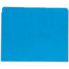 Universal® Recycled Interior File Folders 1/3 Cut Top Tab Letter Blue 100/Box