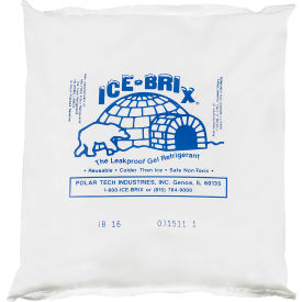 Ice-Brix™ Cold Packs 16 Oz. 6-1/4""L x 6""W x 1""H White/Blue 18/Pack
