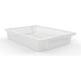 Luxor Clear Stackable Storage Bins 8 Small 20Lbs Bin Cap Polypropylene 12-1/4""W x 16-3/4""D x 3""H