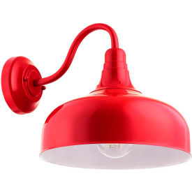 Sunlite 46069-SU FIX/GN/E26/RED Outdoor Gooseneck Wall Mount Fixture Med Base 120V Wet Location