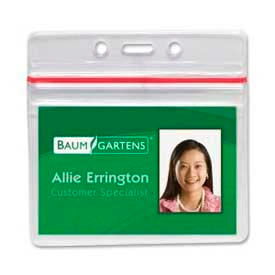 Baumgartens® Sealable Badge Holder Horizontal 3-3/4"" x 2-5/8"" 50/Pack