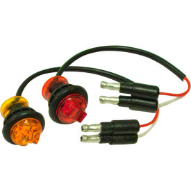 Buyers .75"" Round Marker Clearance Lights - 1 LED Amber With Male Bullets - 5627521