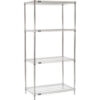 Nexel® 4 Shelf Chrome Wire Shelving Unit Starter 42""W x 21""D x 86""H