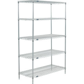 Nexel® 5 Shelf Poly-Z-Brite® Wire Shelving Unit Starter 42""W x 18""D x 63""H