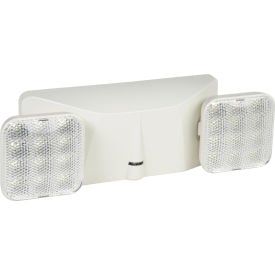 Global Industrial™ 2 Head Square LED Emergency Unit w/ Adjustable Optics Ni-Cad Battery Backup