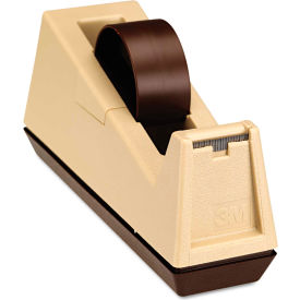 Scotch® Heavy-Duty Weighted Desktop Tape Dispenser 3"" Core Plastic Putty/Brown