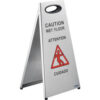 Global Industrial™ Stainless Steel Floor Sign 2 Sided Multi-Lingual - Caution
