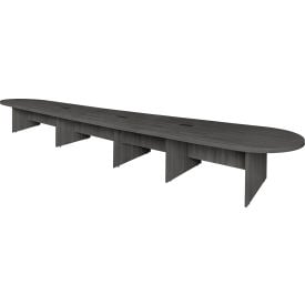 Regency Legacy 264"" Modular Racetrack Conference Table with 3 Power Data Grommets Ash Grey