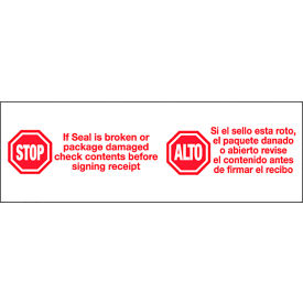 Tape Logic® Carton Sealing Tape Stop / Alto 2"" x 110 yds. Red/White