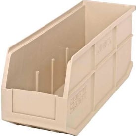 Quantum Plastic Stacking and Hanging Shelf Bin SSB461 6""W x 18""D x 7""H Ivory