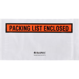 Global Industrial™ Panel Face Envelopes ""Packing List Enclosed"" 5-1/2""Wx10""L Orange 1000/Pk