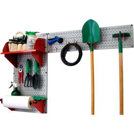 Wall Control Pegboard Garden Tool Board Organizer Gray/Red 48"" X 32"" X 9""